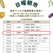 【日曜朝市】開催のお知らせ